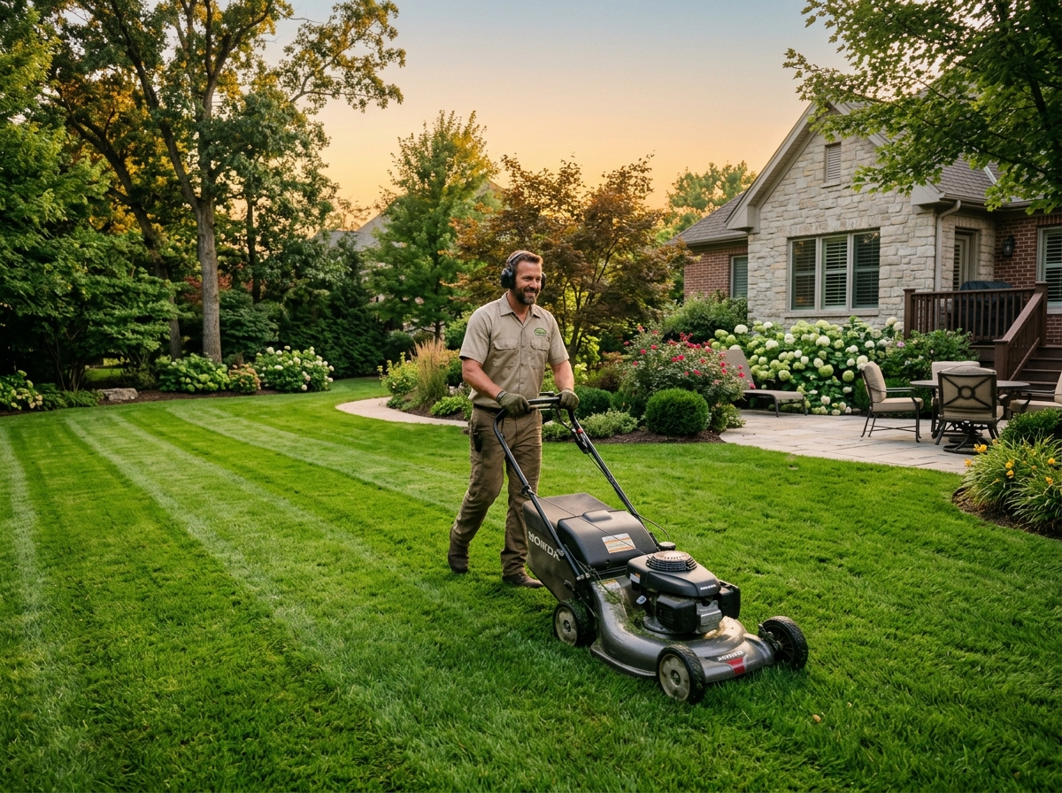 Weekly lawn maintenance project