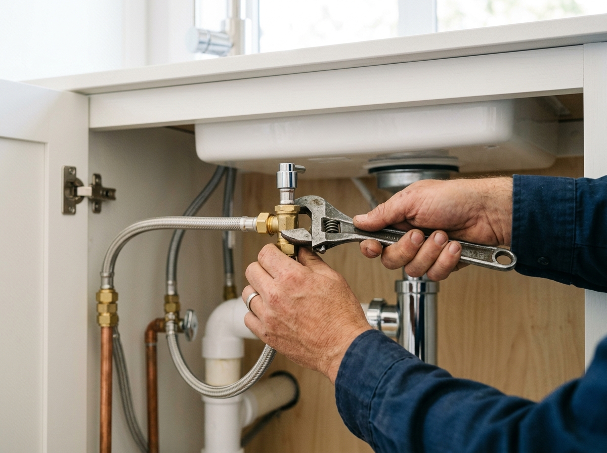 FlowRight plumber repairing a pipe
